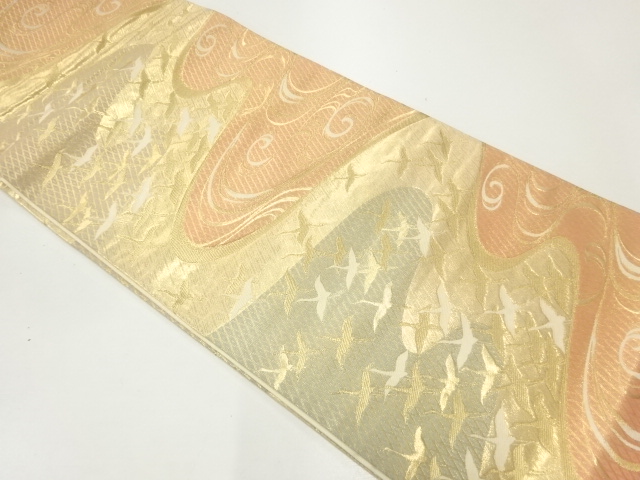 JAPANESE FUKURO OBI / WOVEN CRANES